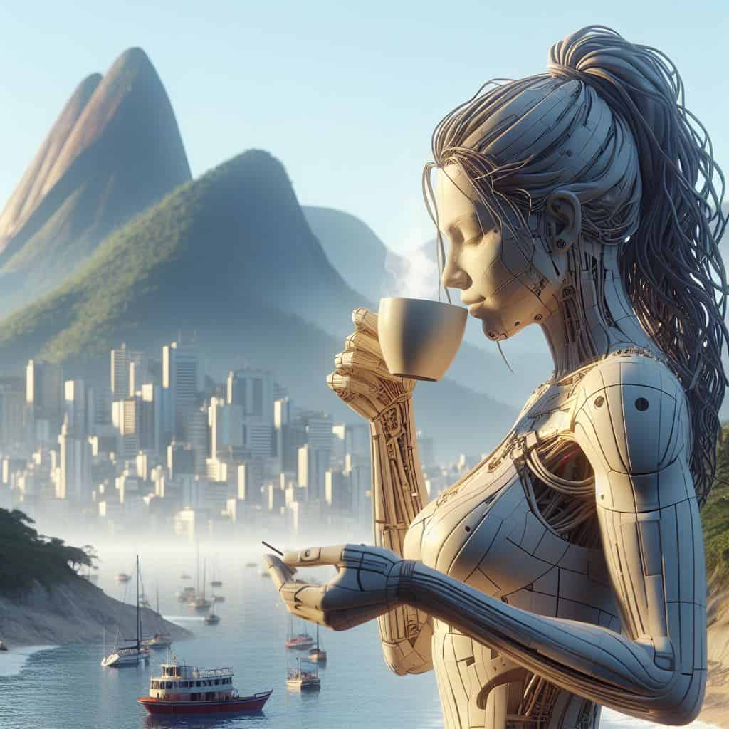 Robotic coffee drinker in Rio